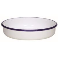 Krüger 'Karl 442 F/24/B Guscio Rotondo Pollici Husum Diametro 24 cm Guscio Rotondo, Acciaio, Bianco con Bordo Blu, 24 x 5, cm