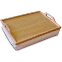 Aidapt - Vassoio in legno con cuscino, colore: Beige