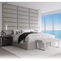Testiera imbottita con pannello decorativo - Parete imbottita 91cm beige