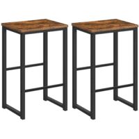 HOOBRO Sgabello da Bar, Sedia da Bar con 2 Poggiapiedi di Diverse Altezze, Set di 2 Sgabelli da Cucina, Struttura di Metallo, Bordi Smussati, per Cucina, Ristorante, Soggiorno EBF34BY01