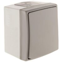 Zenitech - Pulsante Impermeabile IP55 - Installazione Facile con Terminali Automatici - Compatibile Interno ed Esterno - Resistente all'Acqua - Grigio