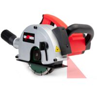 Grafner Fresa a muro con laser, potente 1700 Watt con 4000 giri/min, incl. 2 dischi diamantati Ø 150 mm, aspirazione polvere, larghezza scanalatura 14-29 mm, profondità scanalatura 10-40 mm