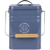 Gimel 536732 - Contenitore per compost da cucina, 3,5 l, 16,5 x 24,5 cm, in metallo verniciato, 1 filtro a carbone incluso per intrappolare gli odori