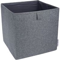 Bigso Box of Sweden Cubo portaoggetti per scaffale e armadio – Scatola organizer per giocattoli, vestiti, materiale da ufficio e altro – Contenitore armadio pieghevole in poliestere e cartone – grigio