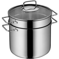 WMF 724919990 Pentola per Pasta con Inserto Scolapaste, Acciaio Inossidabile, Argento