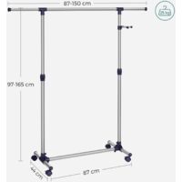 Stand Appendiabiti Attaccapanni bambu con Ruote da Terra Canne Doppie