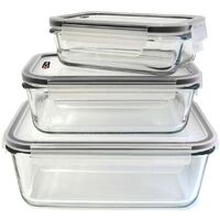 Cuisy KB5667 - Casseruola in vetro con coperchio, 3 pezzi, 22 x 17 x 9 cm
