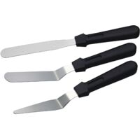 KitchenCraft Sweetly Does It Set di 3 Spatole per Dolci con Lama Piatta e Angolata in Acciaio Inox