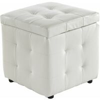 Wink Design, Portsmouth, Pouf Contenitore, Pelle Ecologica, Bianco