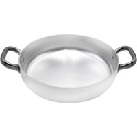 Pentole Agnelli Linea Alluminio 3 mm Professionale Tegame con Due Maniglie Inox, Argento, 26 cm
