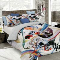 Italian Bed Linen Parure Copripiumino con Stampa Digitale a Copertura  Totale Sul Sacco e Sulle Federe