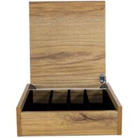 Albert de Thiers - Portaposate 4 scomparti - Set per la casa fino a 48 pezzi - Effetto rovere chiaro, 27,5 x 26 x 7 cm, 490326