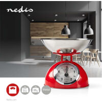 Bilancia Da Cucina Analogica Nedis - Acciaio Inox, Ciotola Rimovibile, Capacità 5 Kg, Stile Retrò