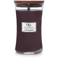 WoodWick candela grande profumata con stoppino scoppiettante Mora speziata  (Spiced Blackberry) Durata Fino a 130 Ore