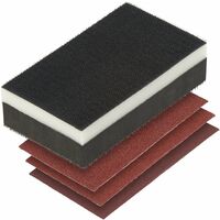 wolfcraft Set levigatrice manuale da 4 pezzi con tessuto velcrato I 2892000