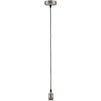 Paulmann 50322 Lampadario a Sospensione Vintage con Portalampada E27, Grigio/Nichel, Spazzolato