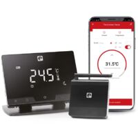 Garza - Termostato Wireless WiFi Intelligente per caldaia e riscaldamento, programmabile, touchscreen, WiFi 2.4GHz, controllo remoto tramite app e controllo vocale Alexa/Google, Colore Nero