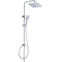 JOHO Colonna Doccia Senza Miscelatore in Acciaio Inox 304 Cromo Set Doccia a Pioggia con Soffione e Doccetta a Mano (25×25cm quadrato)