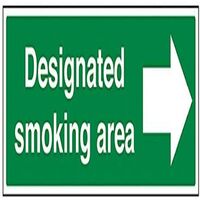 VSafety 57016BJ-R Cartello di proibizione Designated Smoking Area/Arrow  Right, in plastica rigida, orizzontale, 450