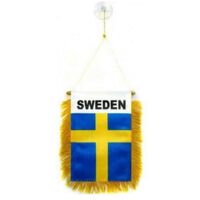 Gagliardetto SVEZIA 15x10cm con ventosa - BANDIERINA per auto SVEDESE 10 x 15 cm - AZ FLAG