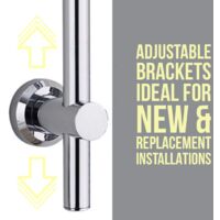 KRK-010 Asta Per Doccia Cromata Keenware - Riser Rail In Acciaio Inox 700mm Per Montaggio Flessibile - Foto 8