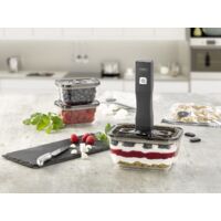 Set Contenitori Sottovuoto In Vetro CASO VacuBoxx - 3 Pezzi Impilabili Per Frigo E Freezer - Foto 5