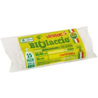 VIROSAC - Biolaccio - sacchetti per rifiuti biodegradabili 45x45, con laccio, 15 pezzi per rotolo, kit da 3 rotoli