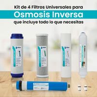 Kit di 4 filtri per osmosi inversa standard - Include membrana Vontron  75GDP per apparecchiature a 5