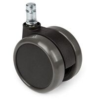 HJH Office 619010 5X Ruote per Pavimenti duri ROLO 11 mm / 65 mm Ruote per sedie da Ufficio (Confezione da 5), Pavimenti duri, parquet, Laminato, Piastrelle
