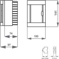 Armadietto Distribuzione Elettrico 24 Moduli - Bianco Con Vetro Fumé, 344x314x105 Mm - Foto 3