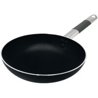 Pentole Agnelli ALSC111BBSSC24 Alblack Padella Svasata Bassa Saltare, in Alluminio, con Manico Tubolare in Acciaio Inossidabile ”Cool”, 24 cm, Nero