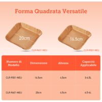 Fodere monouso per friggitrice ad aria (100 pezzi), fodere di carta per