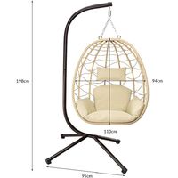 Sedia A Dondolo In Legno Di Betulla - Imbottita In Cotone E Spugna HD | Carico 130kg - Foto 4