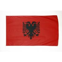 KliKil Bandiera Albanese 90x150 cm - Tessuto da esterno resistente alle  intemperie 150x90 cm con 2 occhielli metallici. Albania Flag giardino