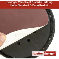 Woltersberger® 50 dischi abrasivi Ø 180 mm, grana P60, senza foro in rosso, per  una levigatura ottimale, versatile