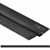 KOTARBAU® guarnizione a spazzola, paraspifferi sottoporta, 100 cm nero,  autoadesiva, paraspifferi porta blindata guarnizione porta