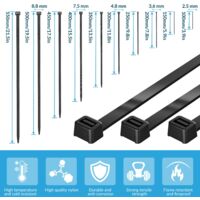 Fascette Cavi Riutilizzabili AIRUEEK - 100 Pezzi In 4 Misure (100/120/150/200 Mm) Nere Per Casa E Ufficio - Foto 7