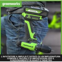 Trapano Senza Spazzole Trapano Avvitatore Greenworks 24V - Senza Spazzole, 35 Nm, Con Batteria E Accessori Trapano Senza Spazzole Batteria 2Ah - Foto 3