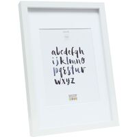 Deknudt Frames S40AK1-P1-20.0X30.0 - Portafoto Basic con passpartout, con modanatura alta, in legno/MDF, 32,4 x 22,4 x 2,96 cm, colore: bianco
