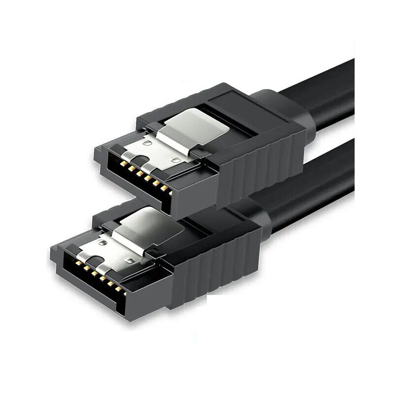 Cable SATA III DATOS 6G con anclajes 0.50 M Negro