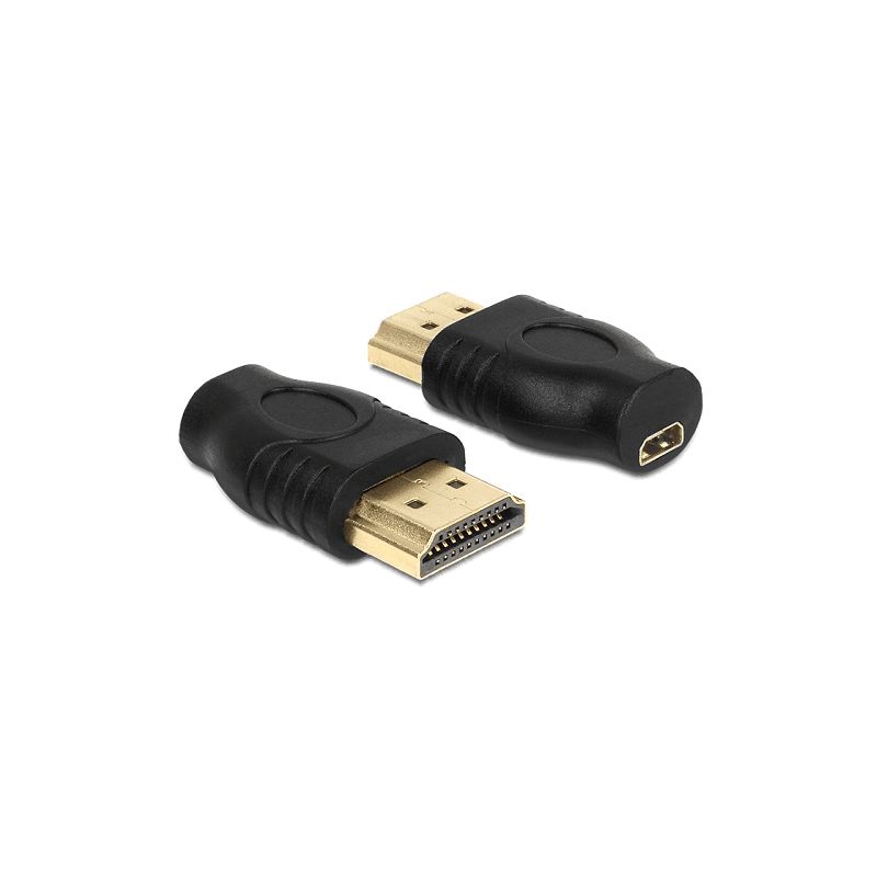 HDMI-micro D, VGA, Macho/Hembra, 0,254 m, Negro DeLOCK 65513 adaptador de cable HDMI-micro D VGA Negro Adaptador para cable 