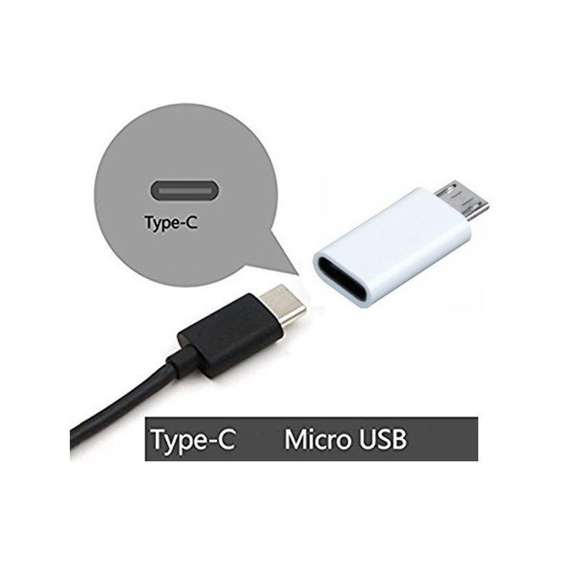 Maletín Artesano Perenne Adaptador USB tipo C 3.1 hembra a Micro USB macho Blanco - Blanco