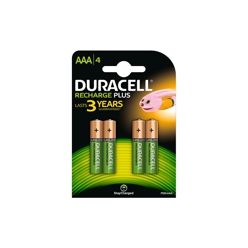 Pila duracell HR03 AAA 850mAh pack 4 pilas