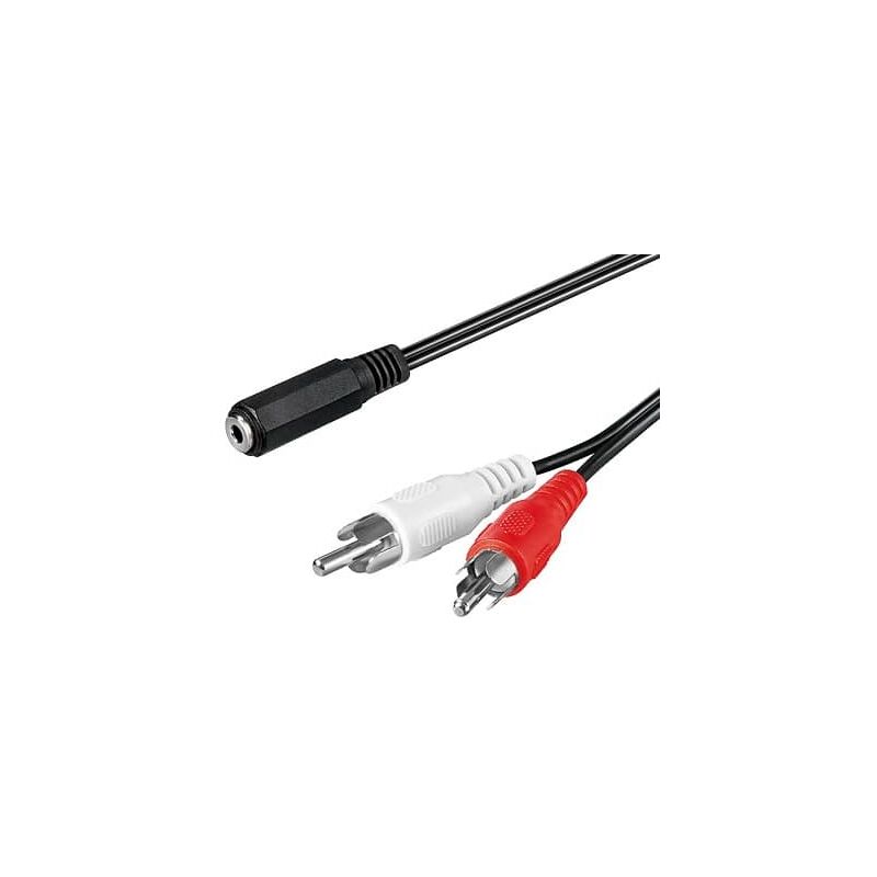 Goobay 50442 Cable de audio 14 35mm 2 rca negro 1.4 1xjack3.5h 2xrcam 1.5m estereo 2x 3.5mm 1.5