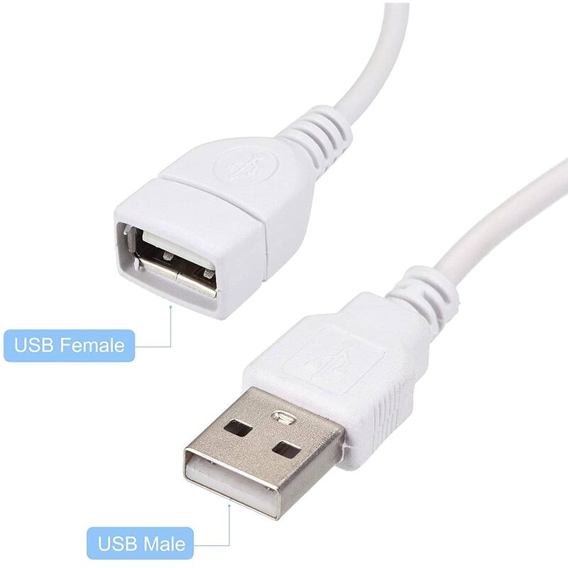 Cable USB con interruptor macho-hembra 0.30 M Negro