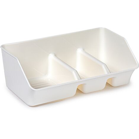 Organizador fregadero estropajero plastico Crema (1/4)