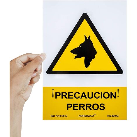 Señal precaucion perros PVC 21x30cm (1/5)