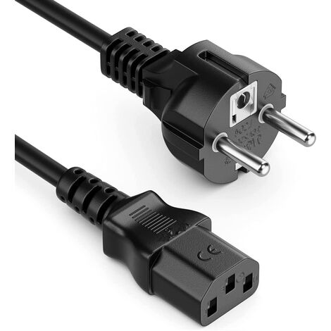 Cable de alimentacion CPU recto CEE7 3 M Negro (1/4)