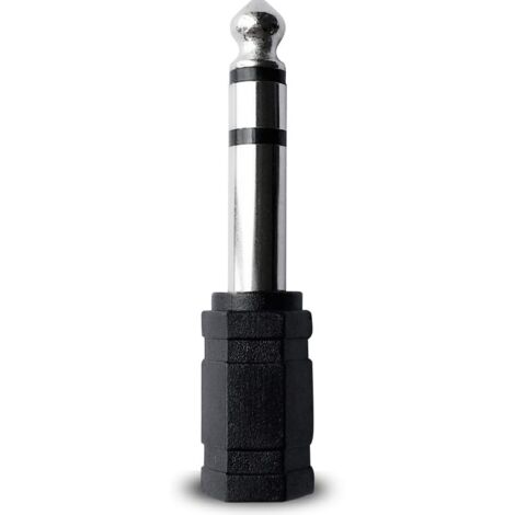 Adaptador audio estereo jack 3.5 hembra - jack 6.35 macho  Negro (1/4)