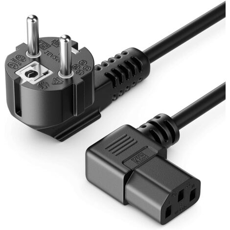 Cable de alimentacion CPU CEE7/M-C13/H acodado 2 M Negro (1/3)